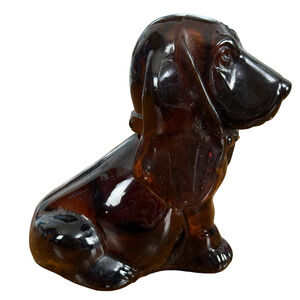Avon Vintage Baby Basset Hound Perfume Decanter Bottle Cologne Glass Empty